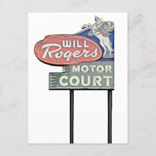 Route 66 Tulsa Will Rogers Motor Court Artwork Postkarte