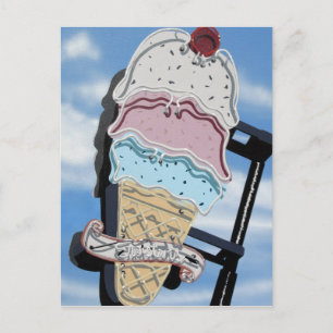 Route 66 Twisters Eiscreme-Schild Postkarte