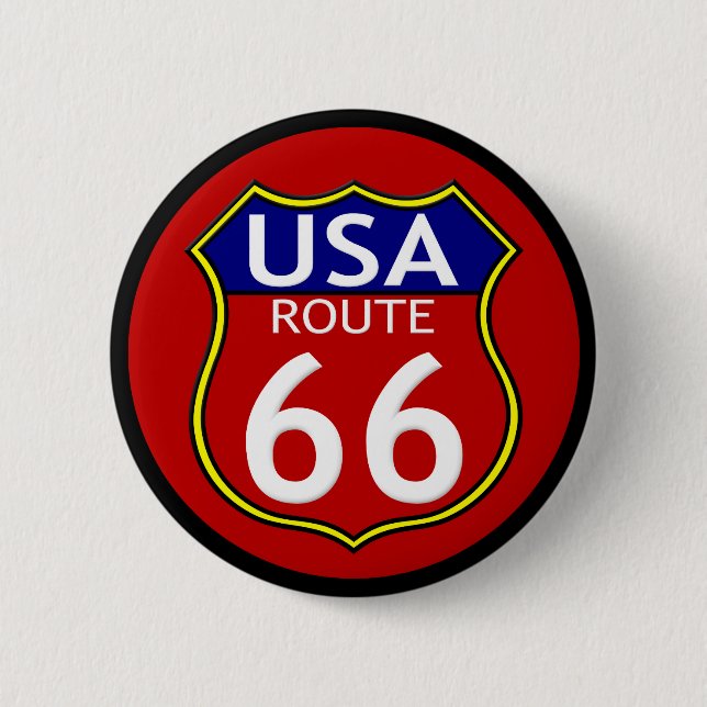 Route 66 USA Button (Vorderseite)