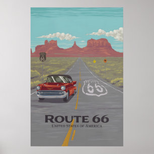 Route 66 USA Reiseplakat Poster