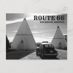 Route 66 Vintag Motel Black and White Postkarte