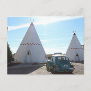Route 66 Vintag TeePee Motel Postkarte