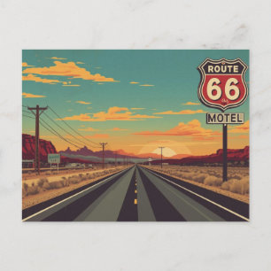 Route 66 Vintage American Road Trip Kunst Feiertagspostkarte