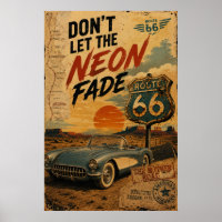 Route 66 Vintage-Klassiker-Americana-Kunst