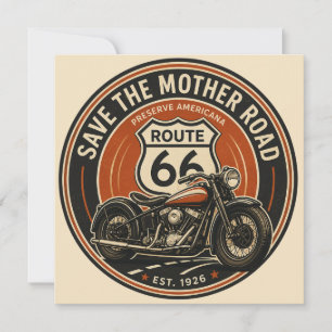 Route 66 Vintage-Motorrad-Erbe-Emblem Karte