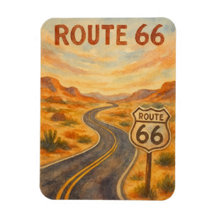 Route 66 Vintage offene Straße Retro-Wüste Magnet