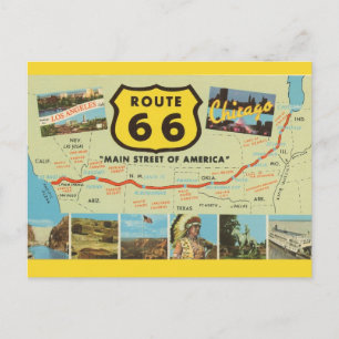Route 66 Vintage-Postkarte Postkarte