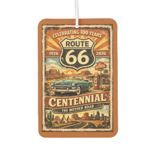 Route 66 Vintage Retro Jahrhundertfeier 100 Jahre Autolufterfrischer