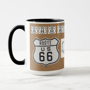 Route 66 Vintage-Schild-Geschenke braun Tasse