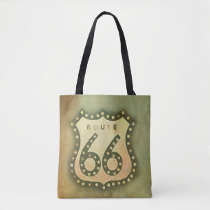 Route 66 Vintage-Schild-Tasche Shabby Chic
