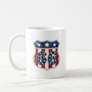 Route 66 Vintage Shield Heritage Kaffeetasse