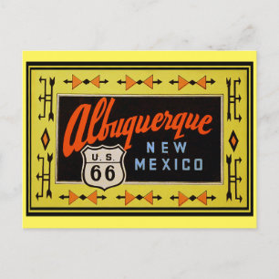 Route 66 - Vintage Travel Albuquerque New Mexico Postkarte