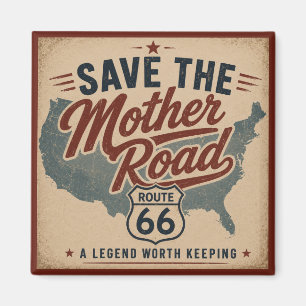 Route 66 Vintage USA-Karte Mother Road Americana Magnet