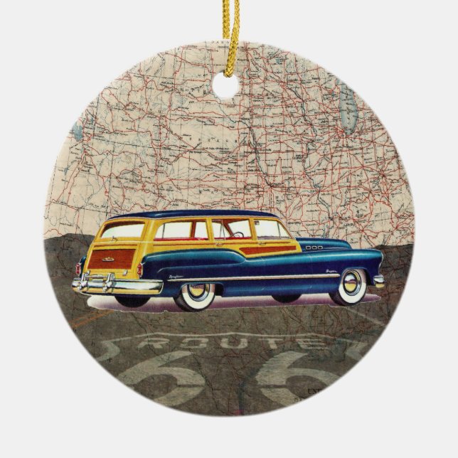Route 66 Vintages Auto - SRF Keramikornament (Vorne)