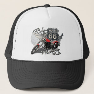 Route 66, Vintages Motorrad Truckerkappe