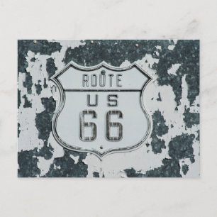 Route 66 Vintages Schild Postkarte