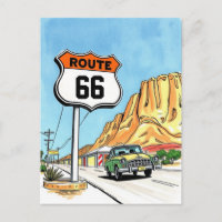 Route 66 Von Hand Gezeichnet Reise Vintage Reise