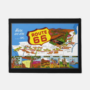 Route 66 von Los Angeles nach Chicago Fußmatte