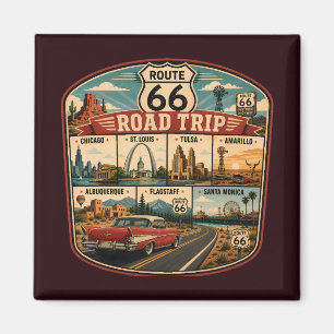 Route 66 Wahrzeichen Illustration Reise Kunst Abze Magnet