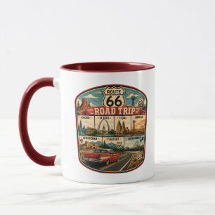 Route 66 Wahrzeichen Illustration Reise Kunst Abze Tasse