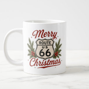 Route 66 Weihnachtsmorgen Kaffee Jumbo-Tasse