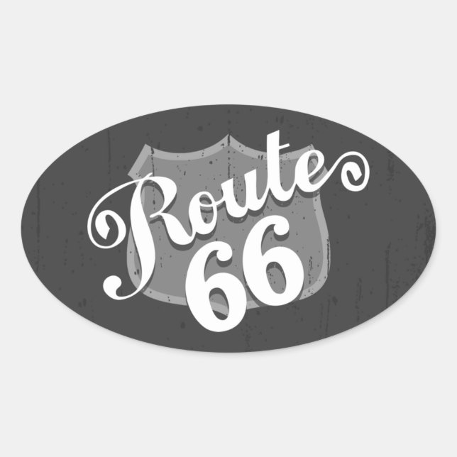 Route 66 Wetterkarte Ovaler Aufkleber (Vorderseite)