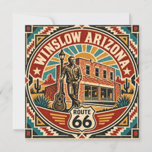 Route 66 Winslow Arizona Retro-Südwesten Americana Karte