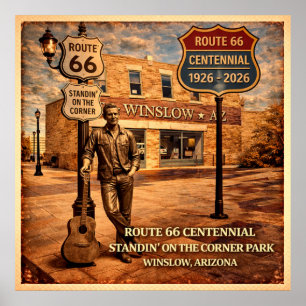 Route 66 Winslow Arizona Steht da Poster