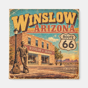 Route 66 Winslow Arizona Vintage Hauptstraße Magnet