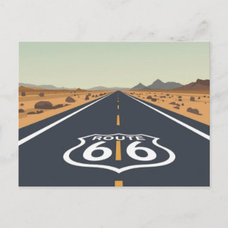 Route 66 Wüstenstraße Vintage-Reise Kunst Feiertagspostkarte