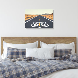 Route 66 Wüstenstraße Vintage-Reise Kunst Leinwanddruck