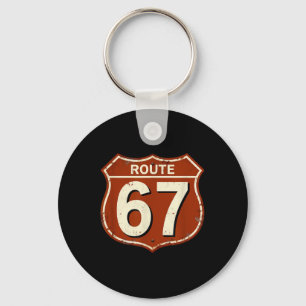 Route 67 Lustiges Retro-Autobahn-Meme-Design Schlüsselanhänger