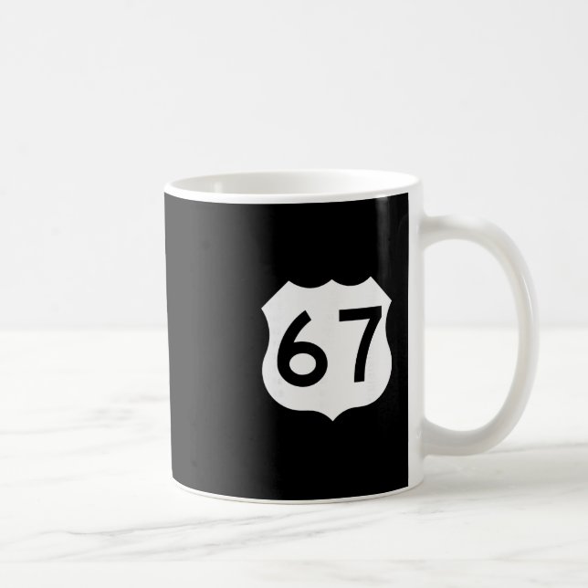 Route 67 Schild Meme Six Seven 1  Kaffeetasse (Rechts)