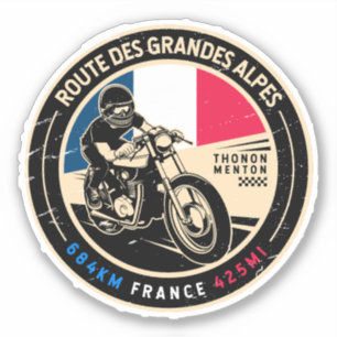Route des Grandes Alpes   Frankreich   Motorrad Aufkleber
