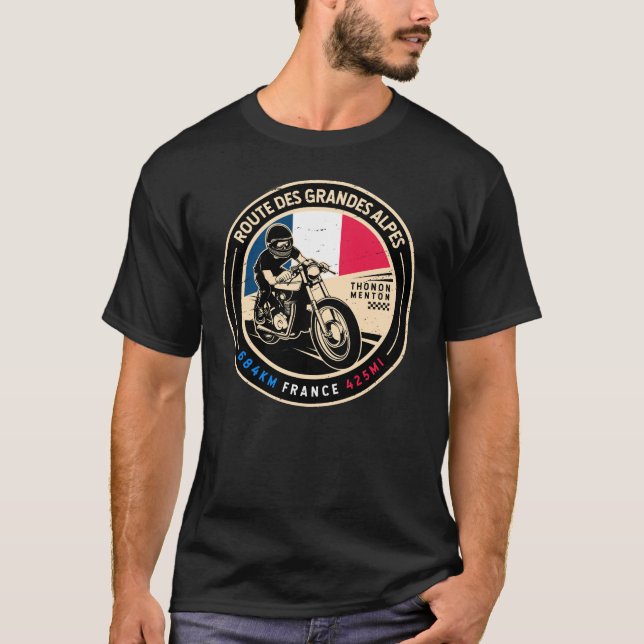 Route des Grandes Alpes | Frankreich | Motorrad T-Shirt (Vorderseite)