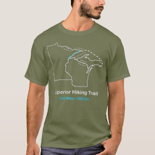 Route Karte des Superior Wanderwegs T-Shirt