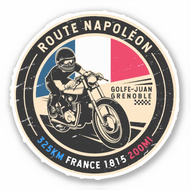 Route Napoleon | Frankreich | Motorrad Aufkleber (Vorderseite)