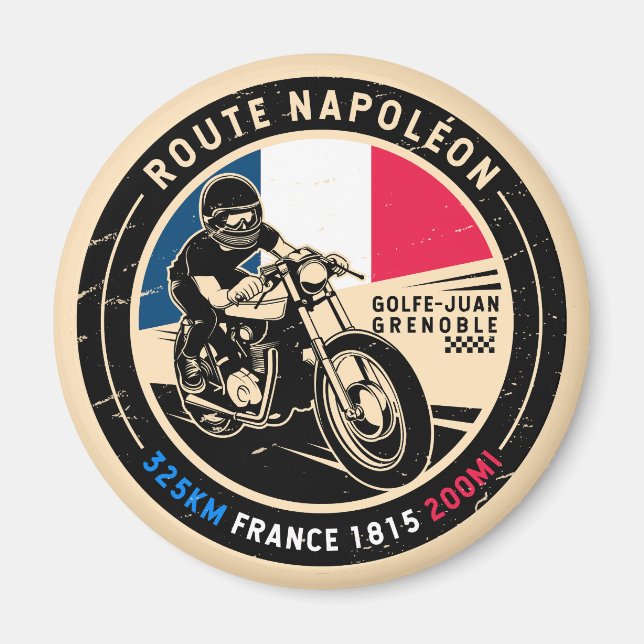 Route Napoleon | Frankreich | Motorrad Magnet (Vorne)