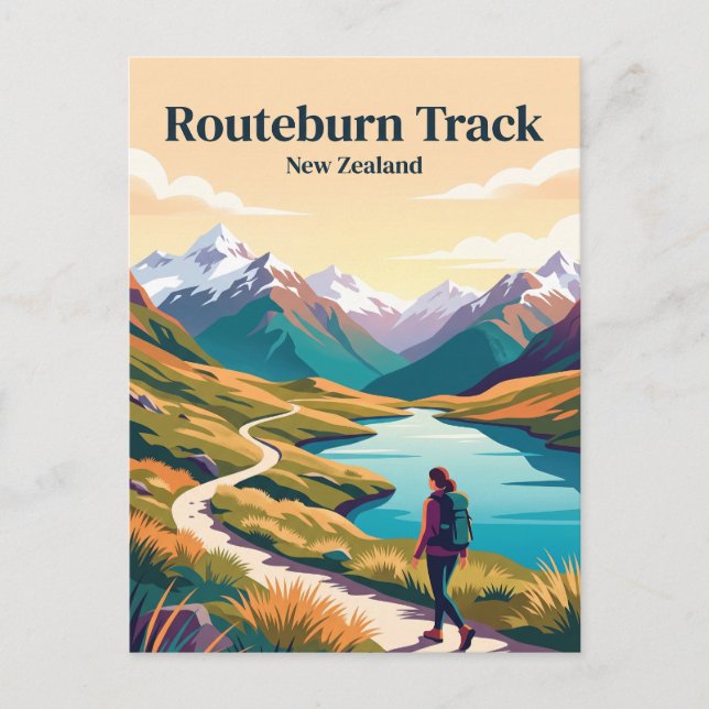Routeburn Track Neuseeland Postkarte (Vorderseite)