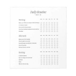 Routine-Notizblock Notizblock