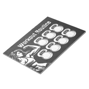 Routine Weekly Planer Chic Gym Kettlebell Notizblock