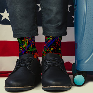 Routing-Prozess Rot-Grün-Abstrakt-Elektronik-Geek Socken