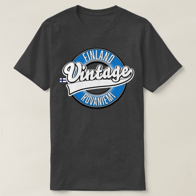 Rovaniemi endgültig Vintage Stil Logo T-Shirt (Design vorne)