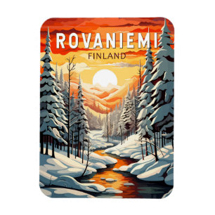 Rovaniemi Finland Reisen Kunst Vintag Magnet