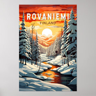 Rovaniemi Finland Reisen Kunst Vintag Poster