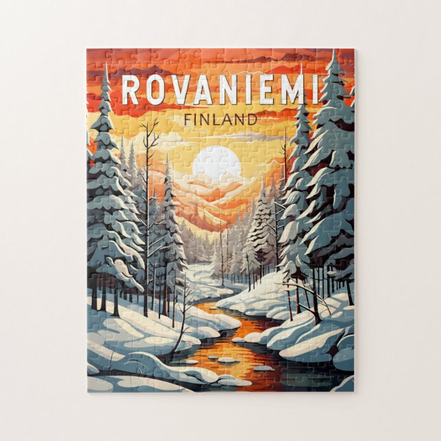Rovaniemi Finland Reisen Kunst Vintag Puzzle (Vertikal)