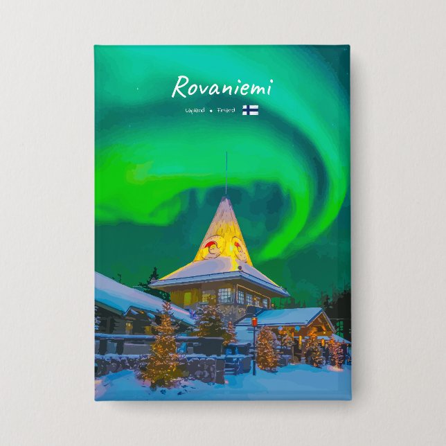Rovaniemi, Finnland - Magische Aurora Button (Vorderseite)