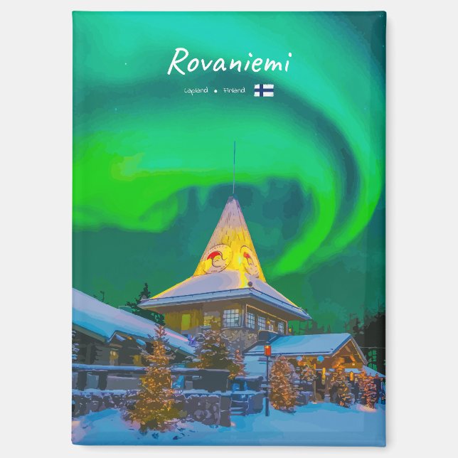 Rovaniemi, Finnland - Magische Aurora Flat Magnet (Vorderseite)