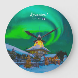 Rovaniemi, Finnland - Magische Aurora Große Wanduhr