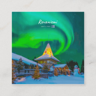Rovaniemi, Finnland - Magische Aurora Quadratische Visitenkarte